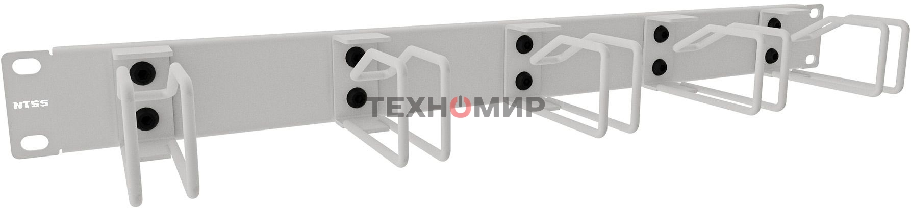 Кабельный органайзер Горизонтальный NTSS NTSS-HORG-1U-5(85) односторонний кольца 1U шир.:19