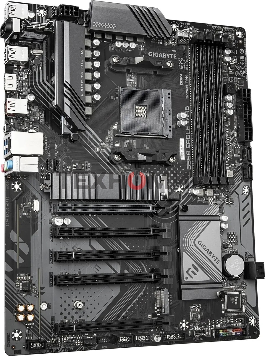 Материнская плата Gigabyte B550 EAGLE WIFI6, AM4, AMD B550, 4xDDR4, 4xSATA, 2xM.2, 1xPCIe 4.0 x16, 4xPCIe 3.0 x16, 1xHDMI, 1x 1Gb LAN, 1xUSB-C 3.2 Gen 1, 1xUSB-A 3.2 Gen 2, 2xUSB-A 3.2 Gen 1, 4xUSB-A 2.0, 3x3.5 мм, 7.1, ATX