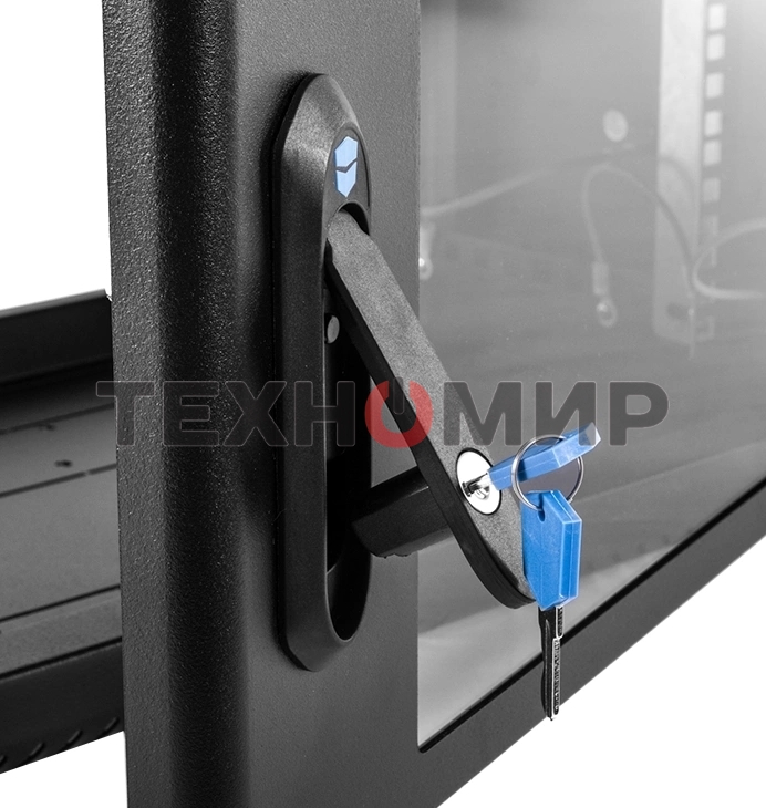 Шкаф коммутационный ЦМО (ШРН-6.500-9005) настенный 6U 600x500 мм пер. дв. стекл 200 кг черный 470 мм 180 град.