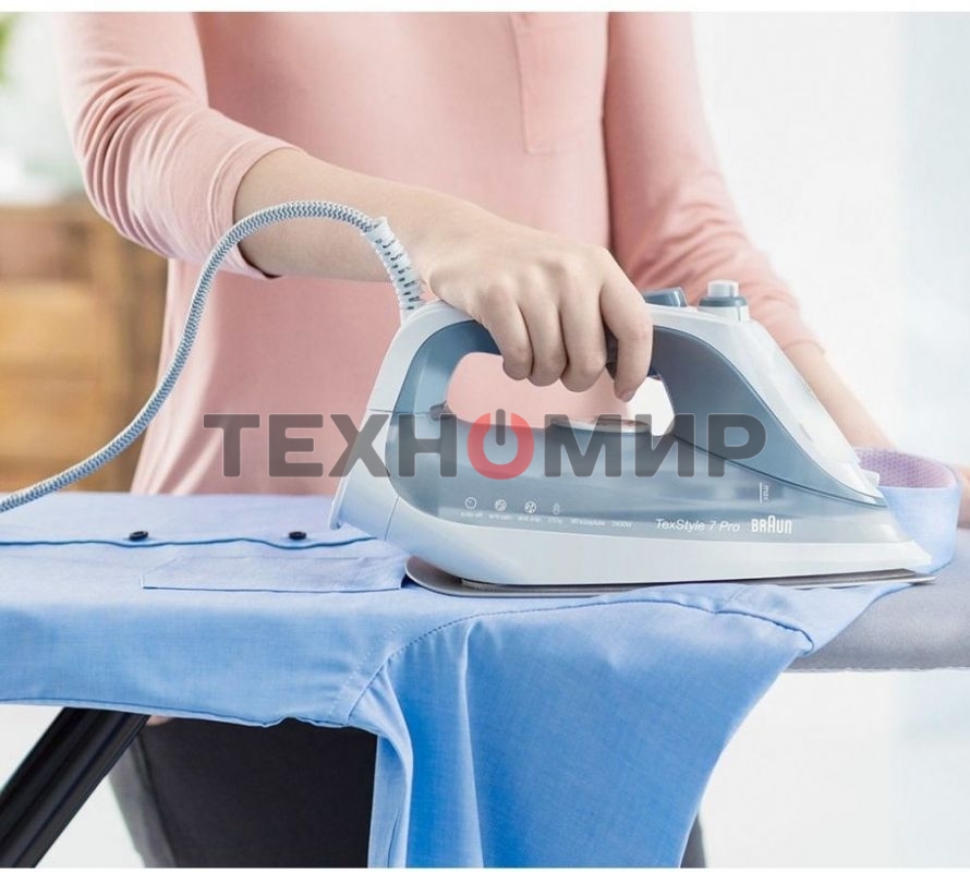 Утюг Braun SI7042GR белый/бирюзовый, 2400 Вт, 50 г/мин, 220 г/мин, 300 мл