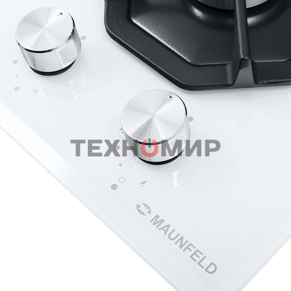 Газовая варочная панель Maunfeld EGHG.32.2CW/G, 2 конфорки, закаленное стекло, белый