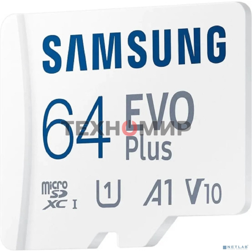 Флеш карта microSD 64Gb SAMSUNG EVO PLUS microSDXC Class 10, UHS-I, (SD адаптер) 130MB/s