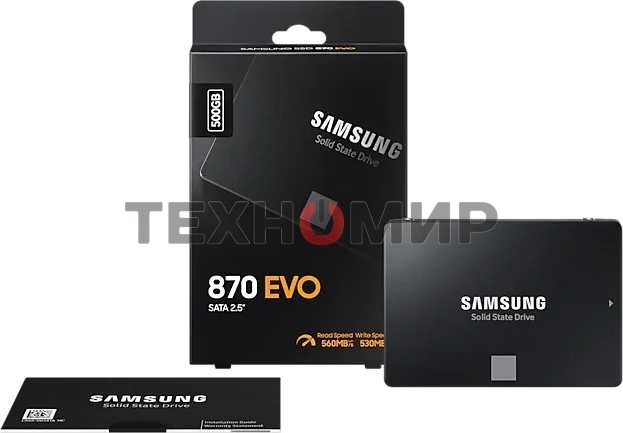 Накопитель SSD Samsung 870 EVO, 500Gb, SATA III, 2.5