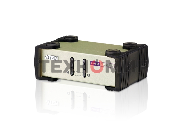 Переключатель ATEN KVM Switch CS82U-AT KVM-переключатель, VGA/SVGA+KBD+MOUSE, 1> 2 блока/порта/port PS2/USB, с KVM-шнурами PS2/USB 2х1.2м