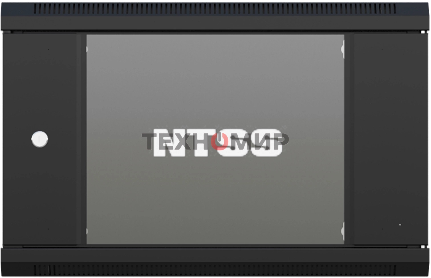 Шкаф коммутационный NTSS (NTSS-W6U6060GS-BL) настенный 6U 570x600 мм пер. дв. стекл 60 кг черный 19.5 кг