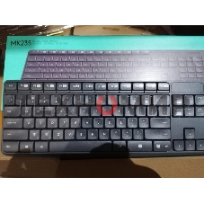 Комплект клавиатура+мышь Logitech MK235 беспроводной, USB, 1000 DPI, серый