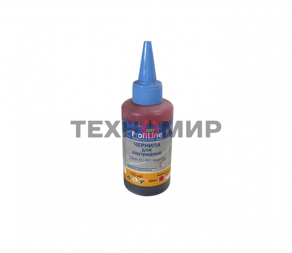 Чернила ProfiLine PL-CLI-521M для принтеров Canon Pixma Ip3600/IP4600/MP540/MP620/MP630/MP980 Magenta 100 мл водн