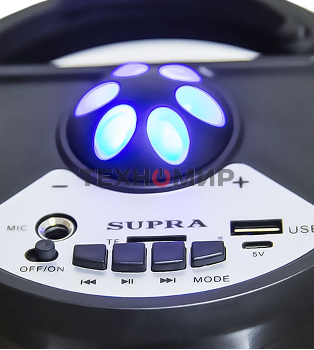 Акустическая система SUPRA SMB-330, 20Вт, с караоке, Bluetooth, FM, USB, черный