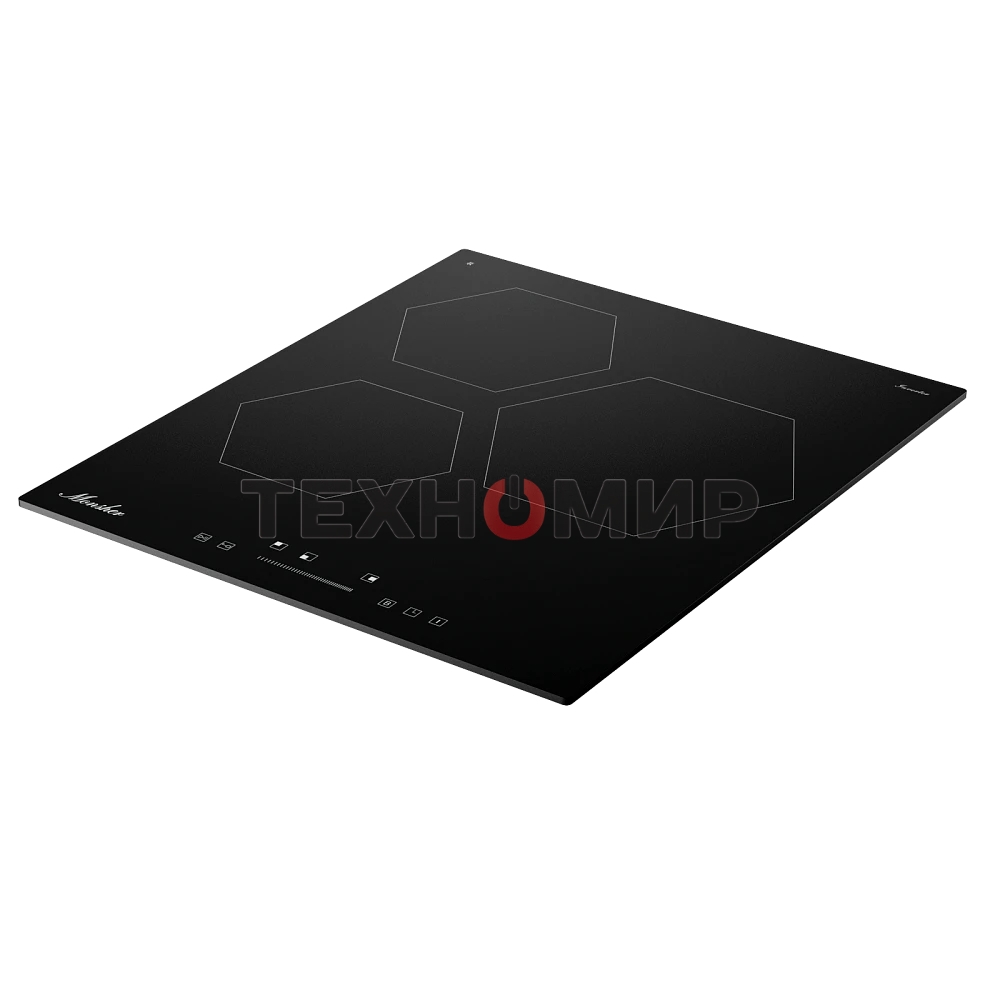Индукционная варочная панель Monsher MHI 4506, 45 см, индукция, High-Tech, inverter, 9 уровней мощности, бустер, Stop and Go, автоматическое отключение, таймер, индикатор остаточного тепла, сенсорное/слайдерное управление, черный