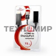 Конвертер HDMI->DisplayPort, Cablexpert DSC-HDMI-DP, HD19M+USBxHD20F, черный