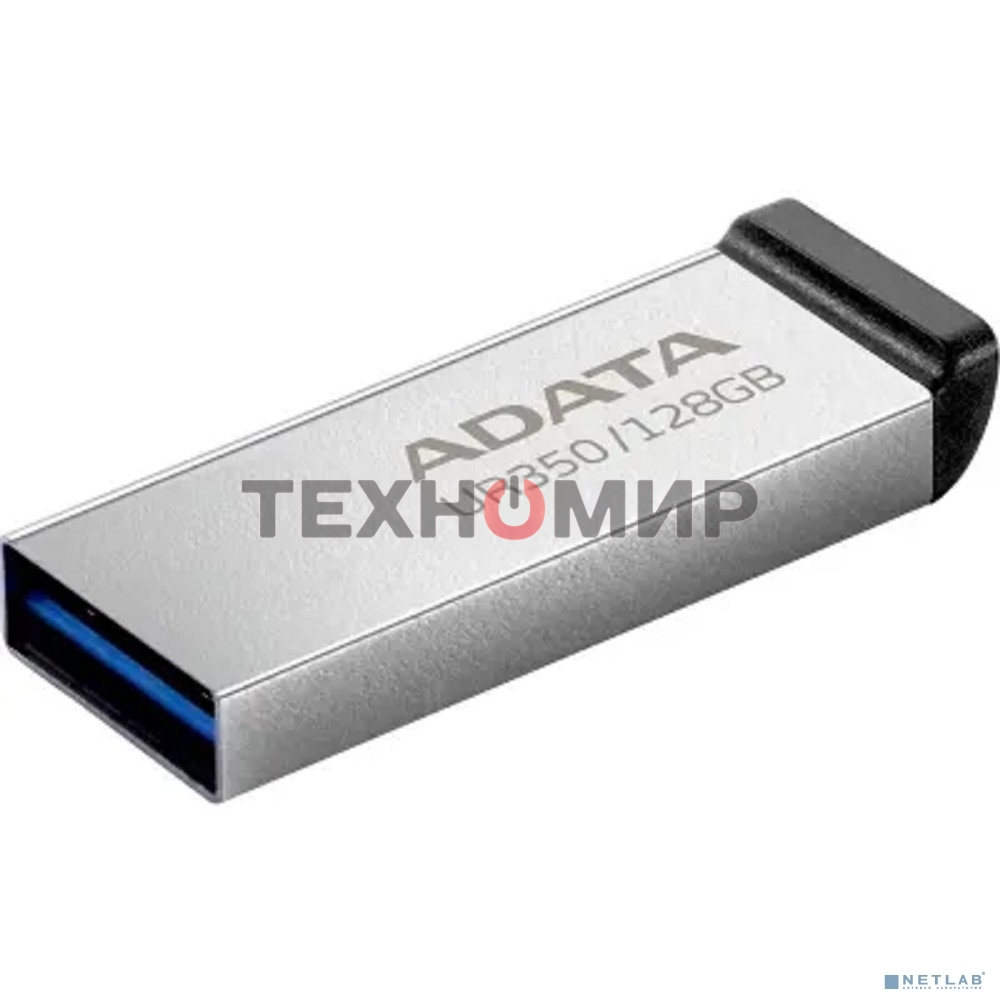 Флешка USB ADATA UR350 (UR350-128G-RSR/BK), 128Gb, USB 3.2, R/W 100/15, серебристый/черный
