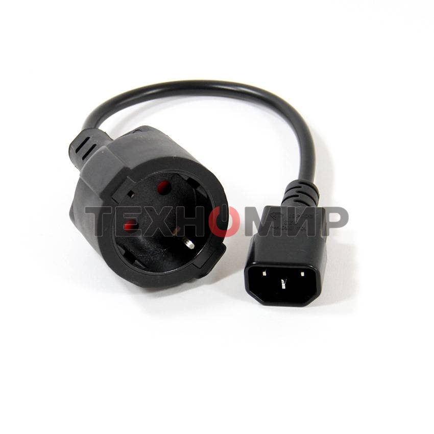 Кабель-переходник UPS->розетка VCOM (IE-320 C14 to Socket Type-F) 3Gx0,75мм VDE CE002