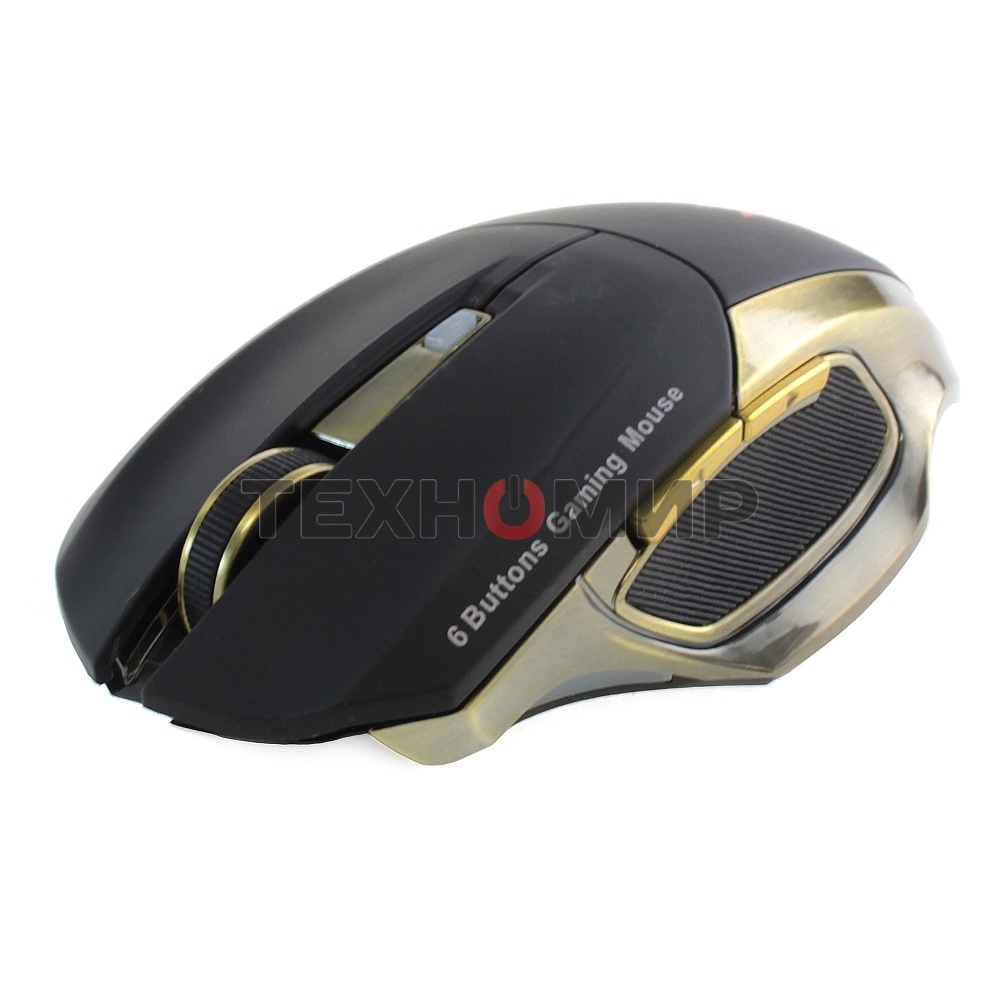 Мышь беспроводная Crown Gaming CMXG-605 черный, 1600 dpi, радиоканал, USB, кнопки - 6