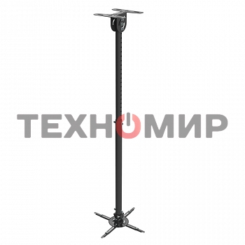 Универсальный потолочный комплект Wize WPD-B состоящий из крепления+штанги 82-141 cм+площадки к потолку для проектора, макс. расст.между крепежными отв. 370 мм, наклон +/-15°, поворот +/-15°, вращение 360°, до 12 кг, черный, рознич. упаковка