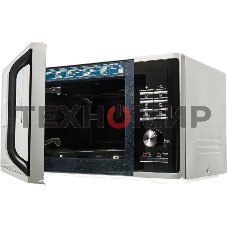 Микроволновая печь Samsung MG23K3515AS/BW серебристый/черный, 23 л, 800 Вт, переключатели - кнопки, поворотный механизм