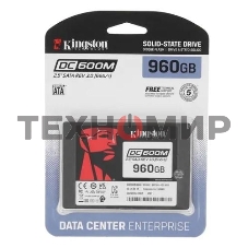 Накопитель SSD Kingston DC600M, 960 Gb, SATA III, R/W 560/530 МБ/с