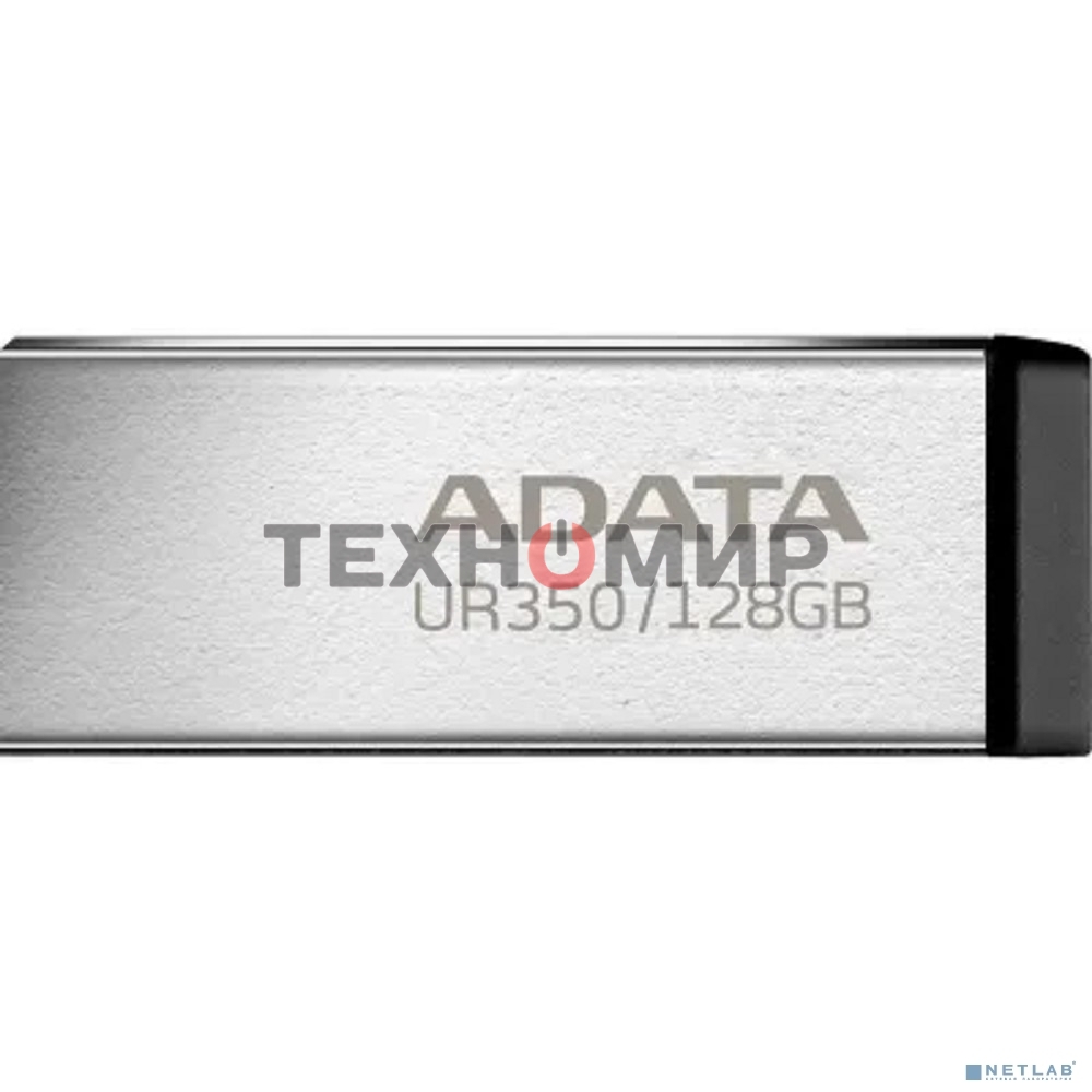 Флешка USB ADATA UR350 (UR350-128G-RSR/BK), 128Gb, USB 3.2, R/W 100/15, серебристый/черный