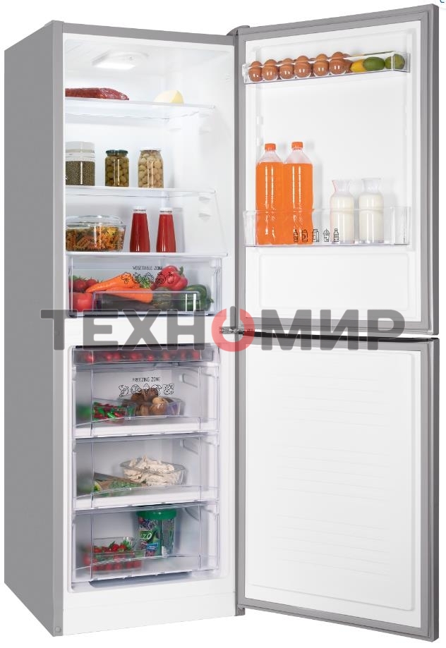 Холодильник Nordfrost NRB 161NF S серебристый двухкамерный 170/105л морозилка снизу, No Frost