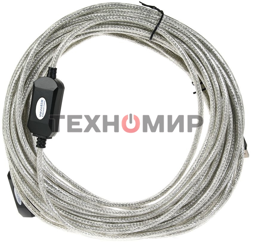 Кабель удлинитель Aopen активный ACU823-15M, USB2.0-repeater AM/AF 15м