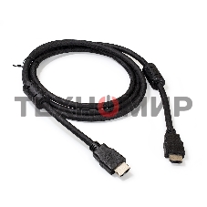 Кабель HDMI Exegate EX287723RUS EX-CC-HDMI2-1.8F (19M/19M, v2.0, 1,8м, 4K UHD, Ethernet, ферритовые кольца, позолоченные контакты)
