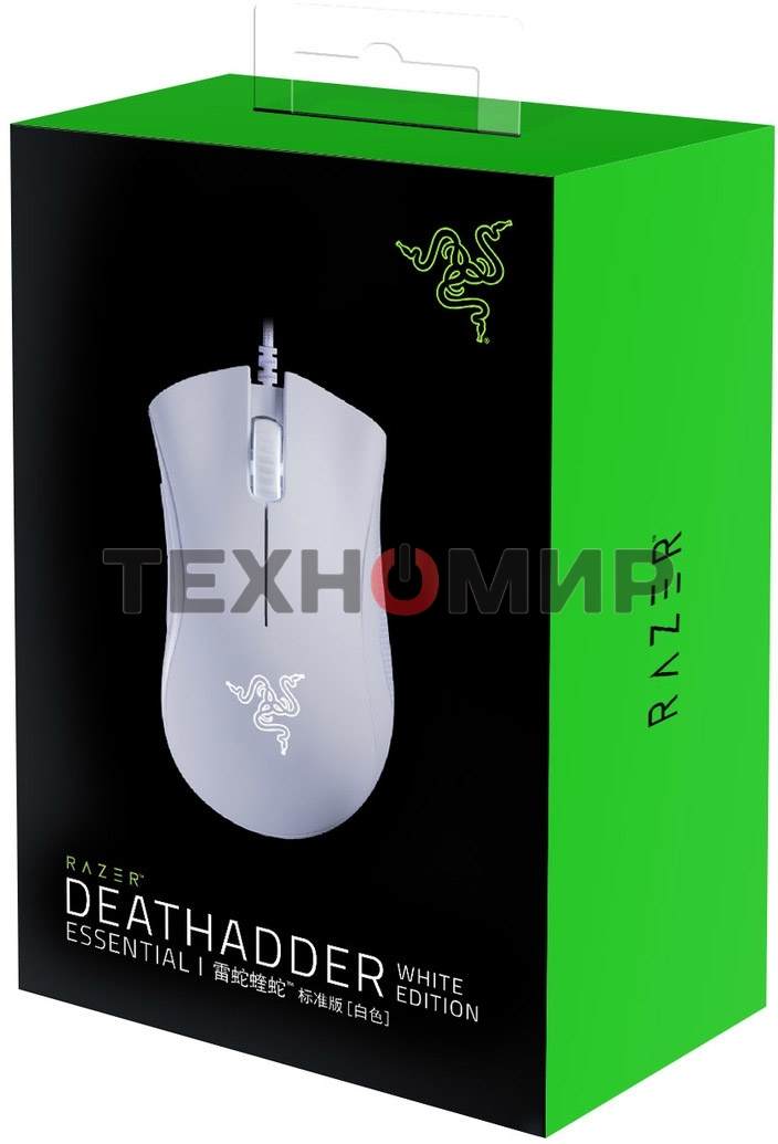 Мышь проводная Razer DeathAdder Essential белый, 6400 dpi, USB, кнопки - 5
