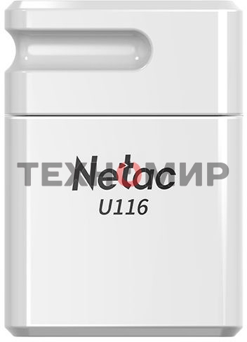 Флешка USB Netac U116 (NT03U116N-032G-20WH), 32Gb, USB 2.0, R/W 70/30, белый