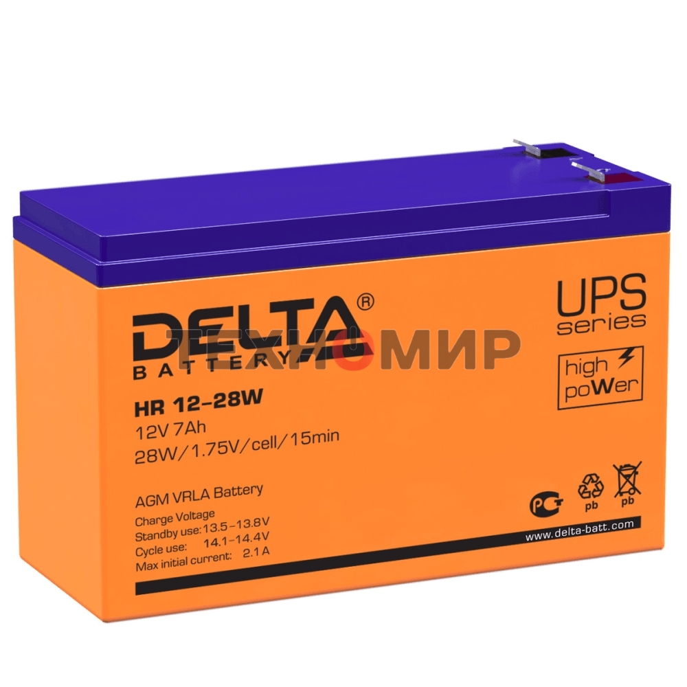 Батарея для ИБП Delta HR 12-28 W (12V, 7Ah)