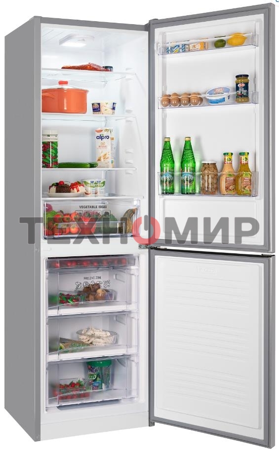 Холодильник Nordfrost NRB 162NF S серебристый двухкамерный 205/105 л морозилка снизу