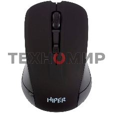 Мышь беспроводная HIPER HOMW-101, 1000-1600 dpi, оптический, 4 кнопки, Soft-touch покрытие, USB-приемник, 2,4 ГГц, батарея 1хАА, черный (HOMW-101)