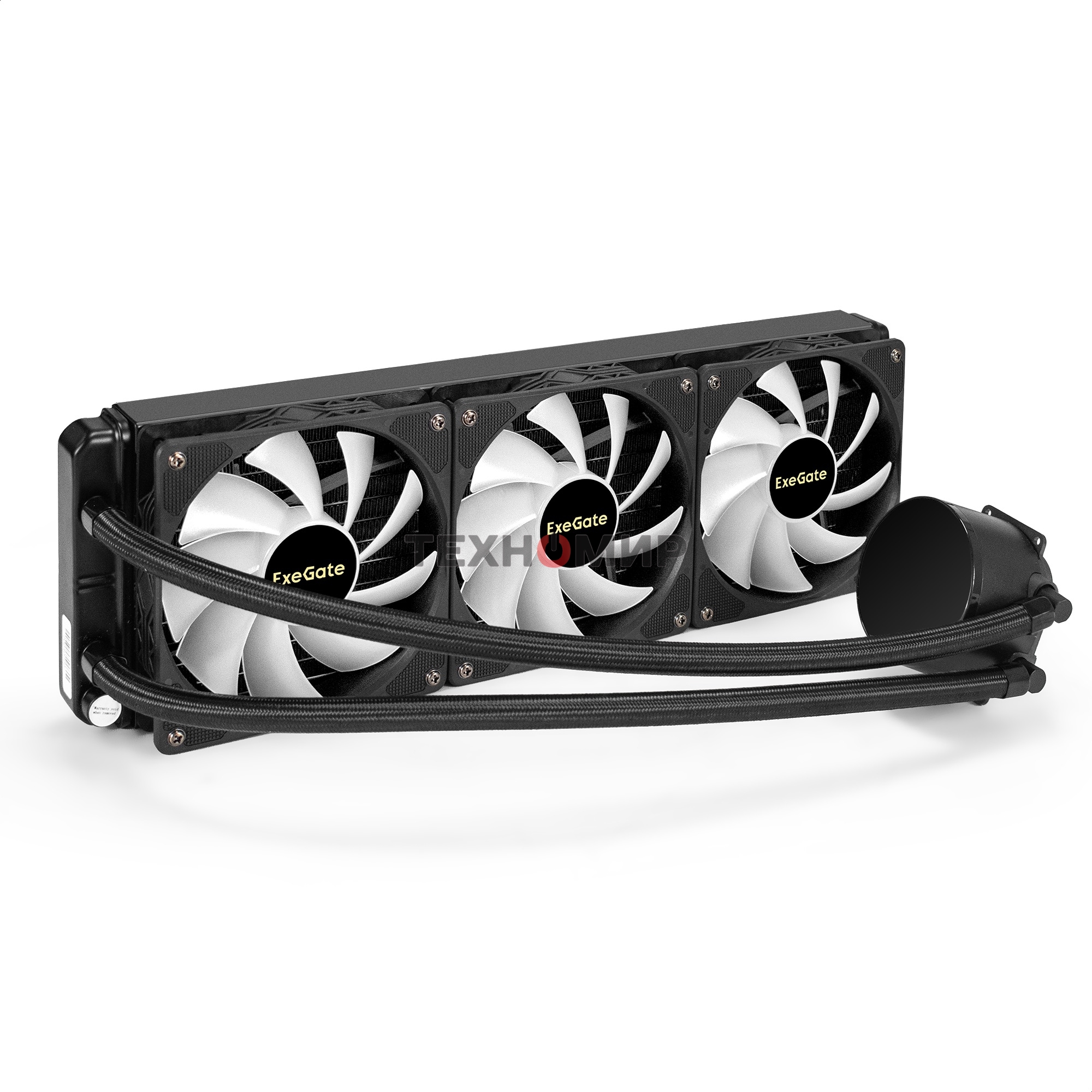 Система жидкостного охлаждения ExeGate BlackWater-360.PWM.RGb черный, 120 мм, алюминий/медь, 2000 об/мин, 37 дБ, 4 pin, 280 Вт