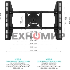 Потолочный кронштейн ONKRON CPRO2L-4 для 4 телевизоров 32”- 55