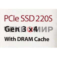 Накопитель SSD Transcend MTE220S SSD 256GB, 3D TLC, M.2 (2280), PCIe Gen 3.0 x4, NVMe, R3300/W1100, TBW 550