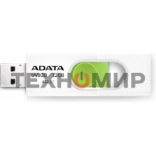 Флешка USB ADATA UV320 (AUV320-32G-RWHGN), 32Gb, USB 3.2, R/W 100/30, белый/зеленый
