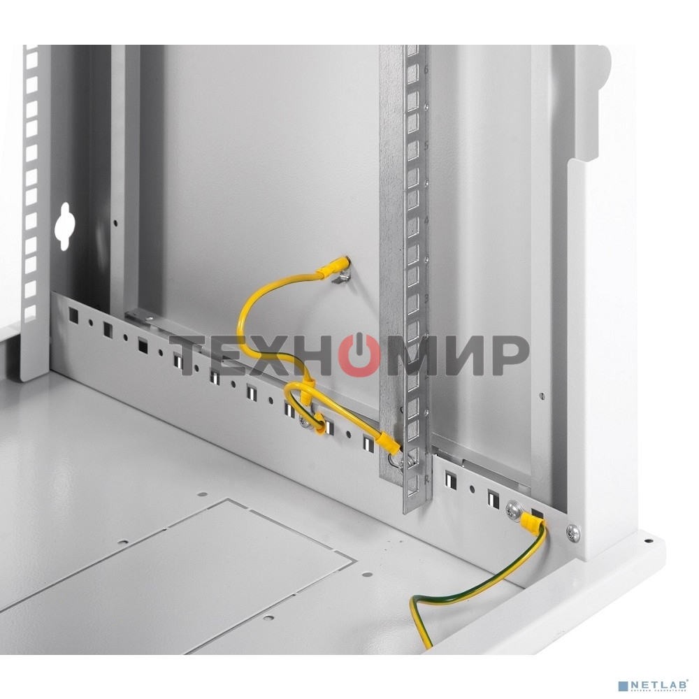 Шкаф телекоммуникационный настенный разборный ЦМО 18U (600 х 350) дверь стекло, черный (ШРН-Э-18.350-9005)