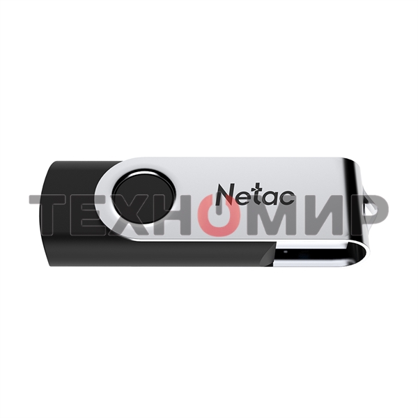 Флешка USB Netac U505 (NT03U505N-016G-20BK), 16Gb, USB 2.0, R/W 70/30, черный/серебристый