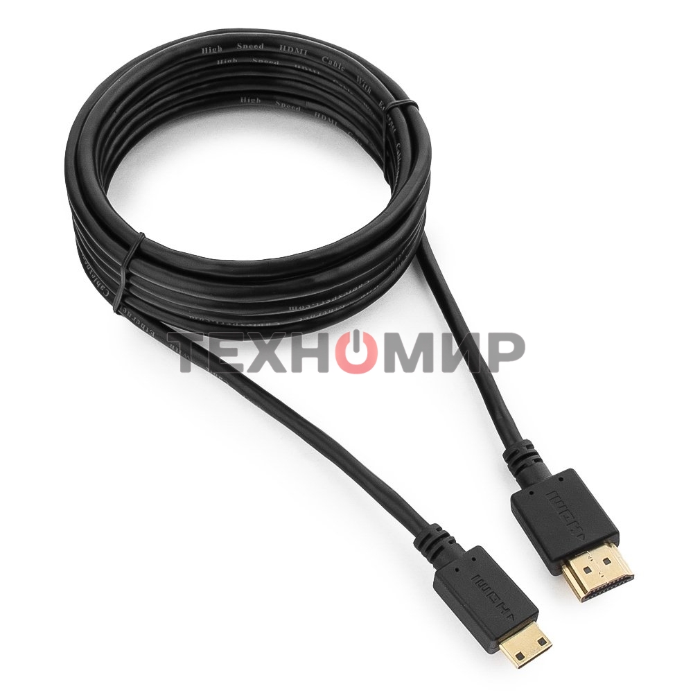 Кабель HDMI-miniHDMI Cablexpert CC-HDMI4C-10, 19M/19M, v2.0, медь, позол.разъемы, экран, 3.0м, черный, пакет