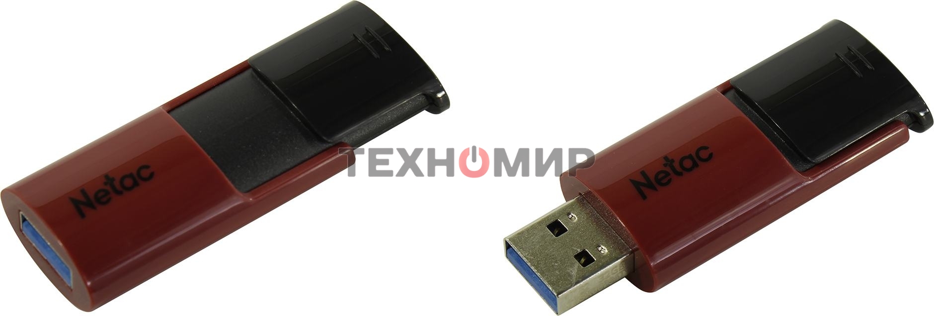 Флешка USB Netac U182 (NT03U182N-032G-30RE), 32Gb, USB 3.0, R/W 70/30, черный/красный