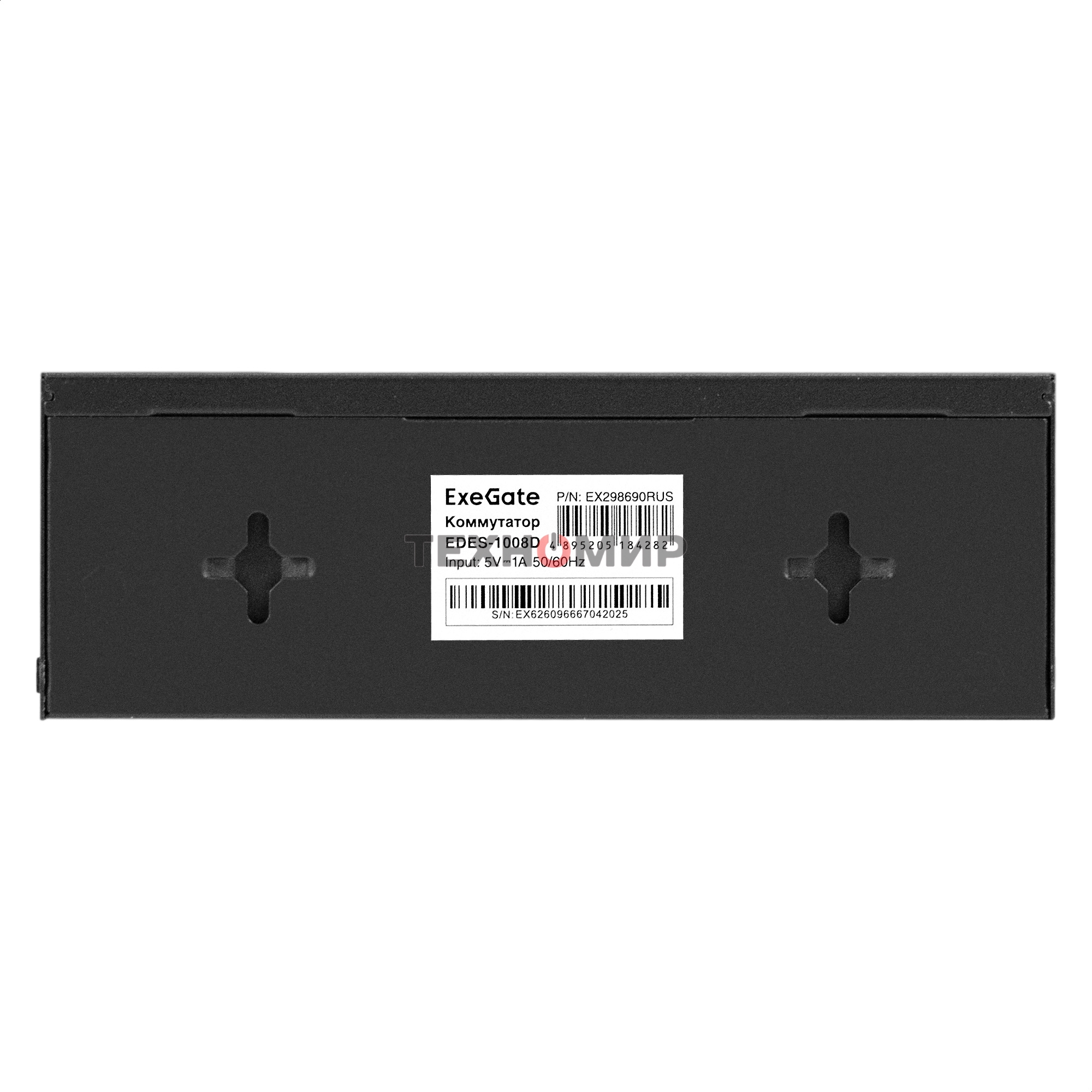 Коммутатор неуправляемый ExeGate EDES-1008D (8-портовый UTP 10/100Mbps, металлический корпус, с функцией энергосбережения (EEE), настольный/настенный)