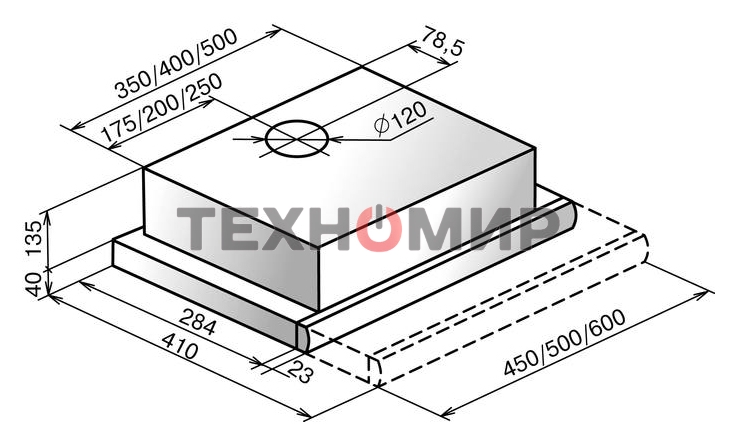 Вытяжка встраиваемая Elikor Интегра 45П-400-В2Л белый/нержавеющая сталь, 45 см, 400 куб. м/ч, 55 дБ