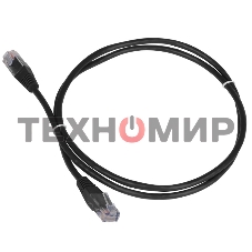 Патч-корд TWT UTP кат.5e, с заливными колпачками, 0.15 м, черный