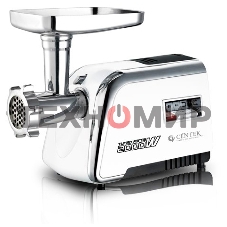 Мясорубка электрическая Centek CT-1602 Juice белый, 2000 Вт, 2.0 кг/мин, реверс, защита от перегрузки, металлический лоток, насадки - 5