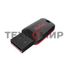 Флешка USB Netac U197 (NT03U197N-016G-20BK), 16Gb, USB 2.0, R/W 25/10, черный/красный