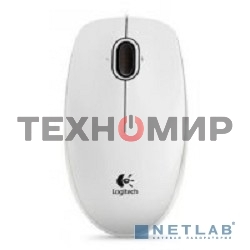 Мышь проводная Logitech B100 белый, 1000 dpi, USB, кнопки - 3