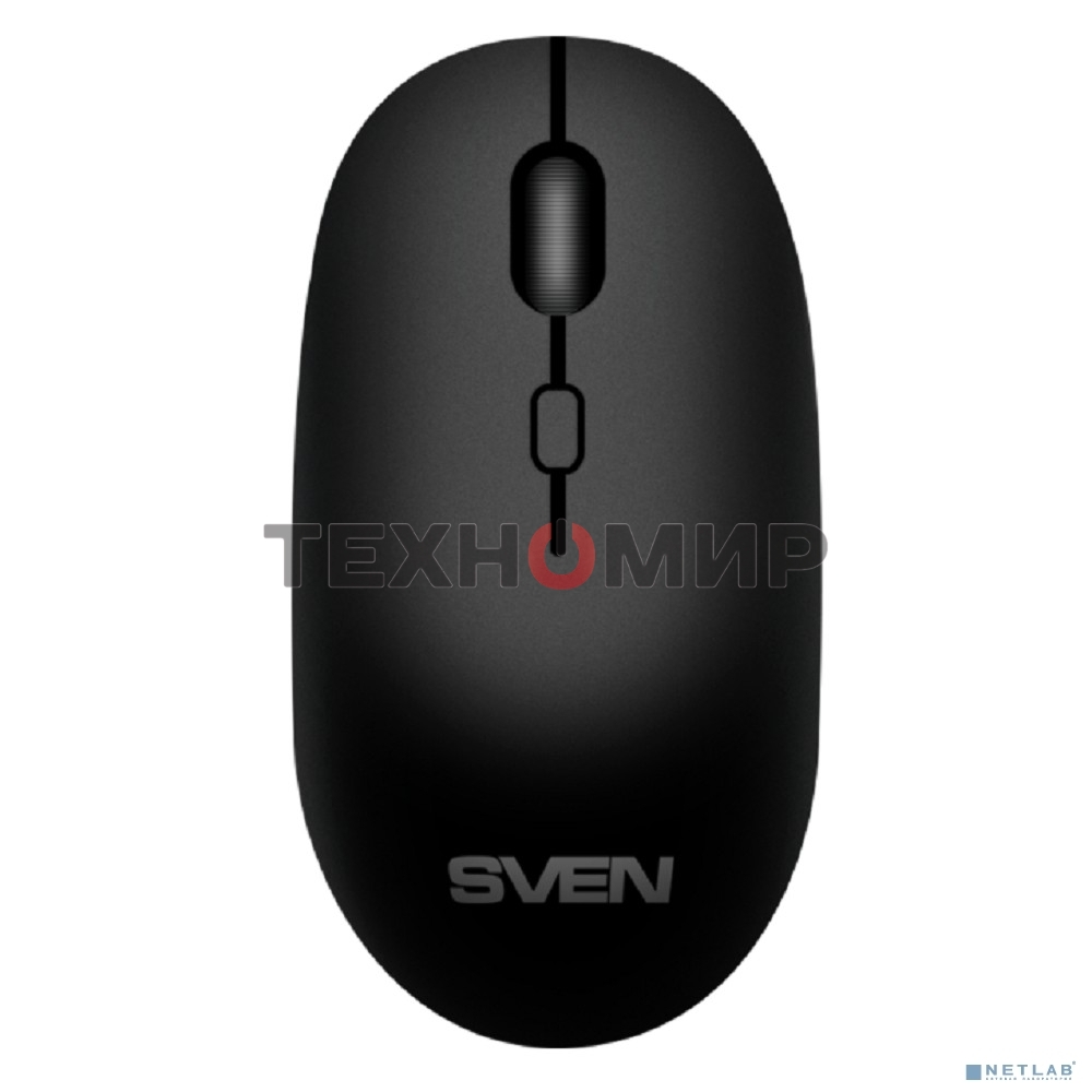 Мышь беспроводная SVEN RX-222W черный, 1800 dpi, радиоканал, Bluetooth, USB, кнопки - 4