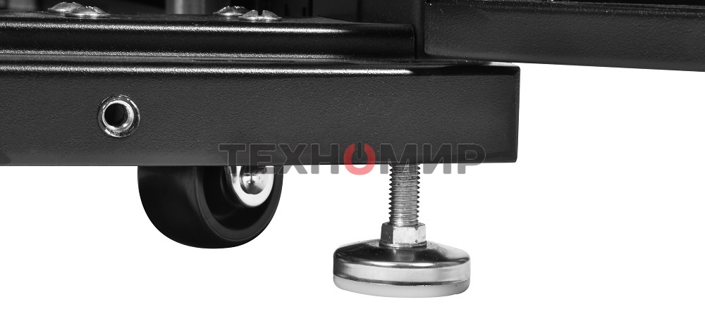 Шкаф серв.ПРОФ нап. 42U (600x1000) дверь перфор., задние двойные перфор., черный, в сборе (ШТК-СП-42.6.10-48АА-9005) (1 коробка)