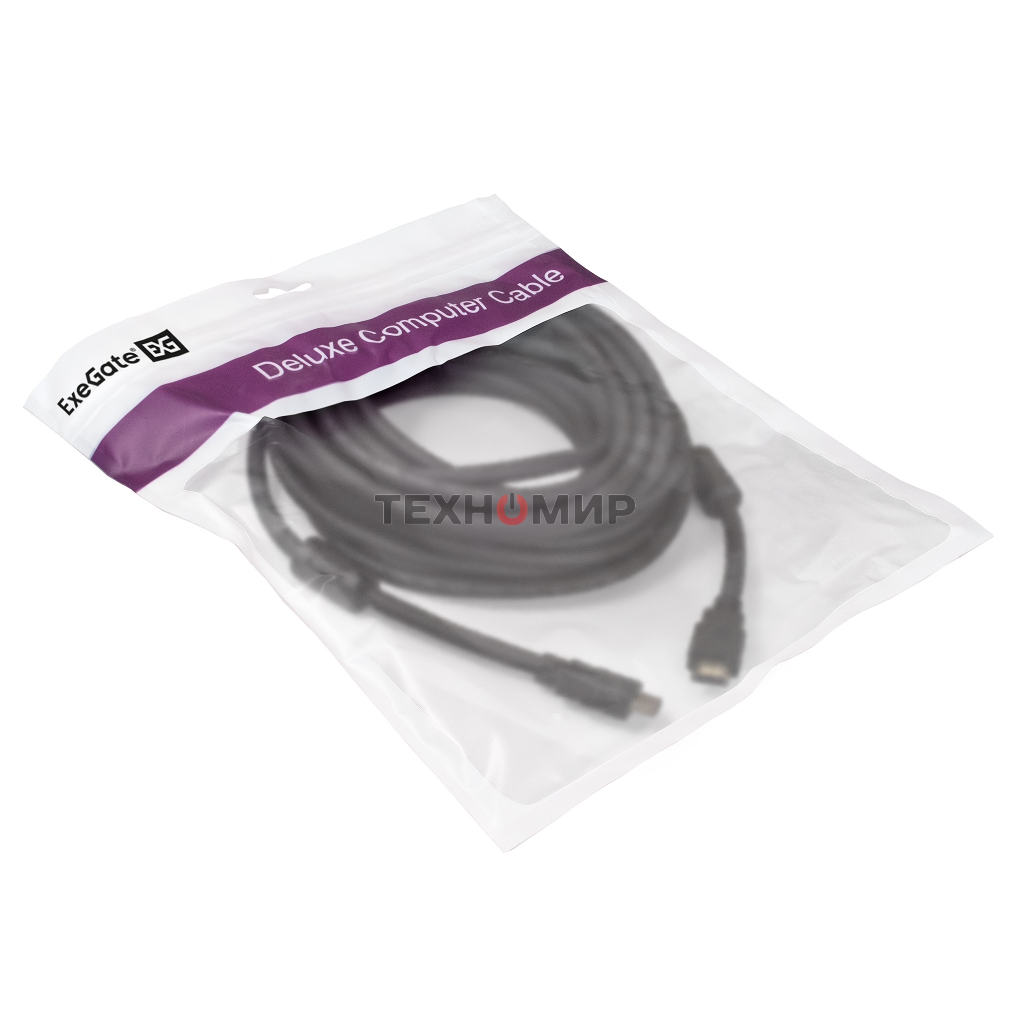 Кабель HDMI Exegate EX287726RUS EX-CC-HDMI2-10.0F (19M/19M, v2.0, 10м, 4K UHD, Ethernet, ферритовые кольца, позолоченные контакты)