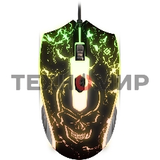 Мышь проводная Defender Overmatch GM-069 черный, 2400 dpi, USB, кнопки - 4