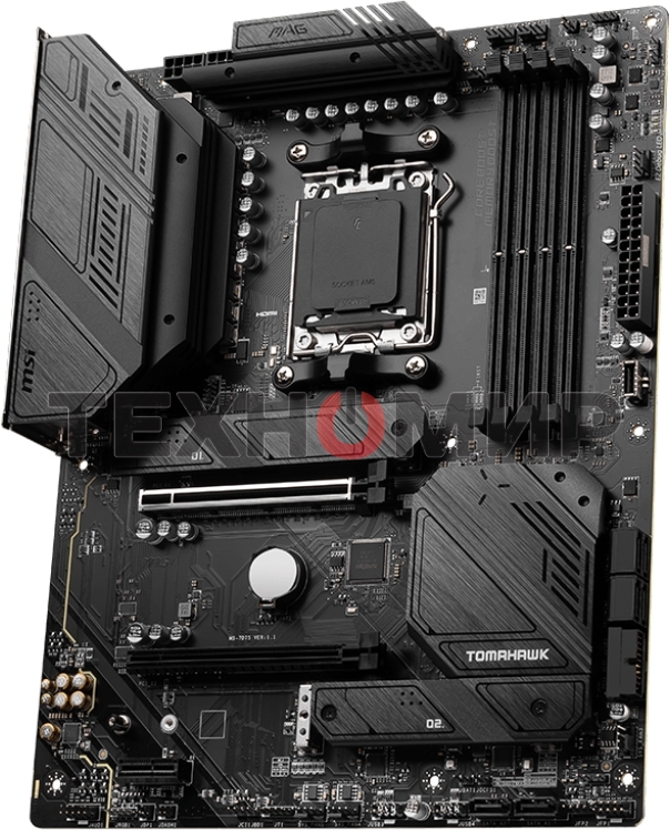 Материнская плата MSI MAG B650 TOMAHAWK WIFI, AM5, AMD B650, 4xDDR5, 6xSATA, 3xM.2, 1xPCI-E 4.0 x16, 1xPCI-E 4.0 x2, 1xHDMI, 1xDisplayPort, 1xUSB Type-C, 1x2.5Gb LAN, 2xUSB-A 2.0, 3xUSB-A 3.2 Gen 1, 3xUSB-A 3.2 Gen 2, 5x3.5 мм, 7.1, Standard-ATX