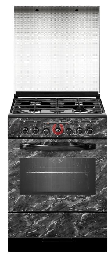 Плита комбинированная Gefest ПГЭ 6302-03 0053 черный, конфорок 4 газовых, духовка 55 л, 60 см x 85 см x 60 см