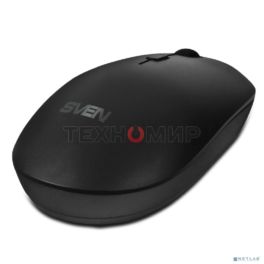 Мышь беспроводная SVEN RX-222W черный, 1800 dpi, радиоканал, Bluetooth, USB, кнопки - 4